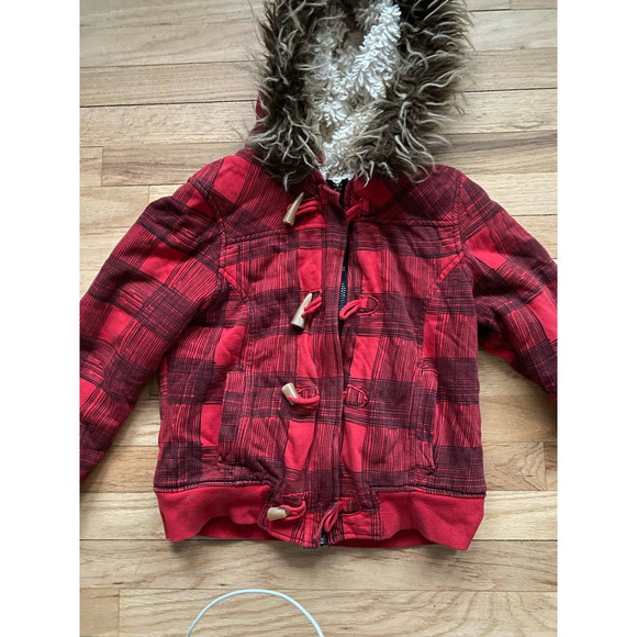 Limited Too Plaid Red Coat - Picture 5 of 7